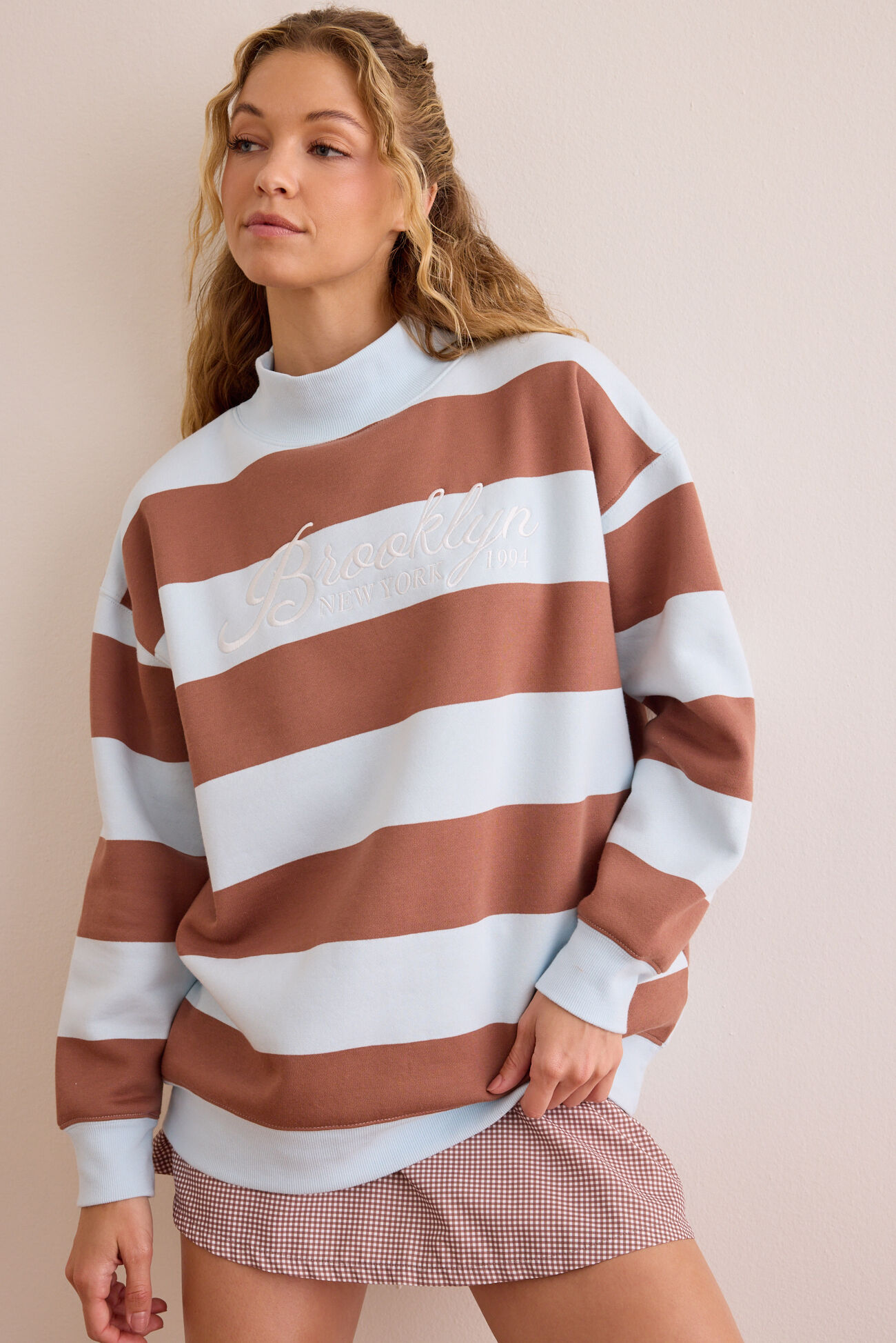Brooklyn Stripe Mockneck
