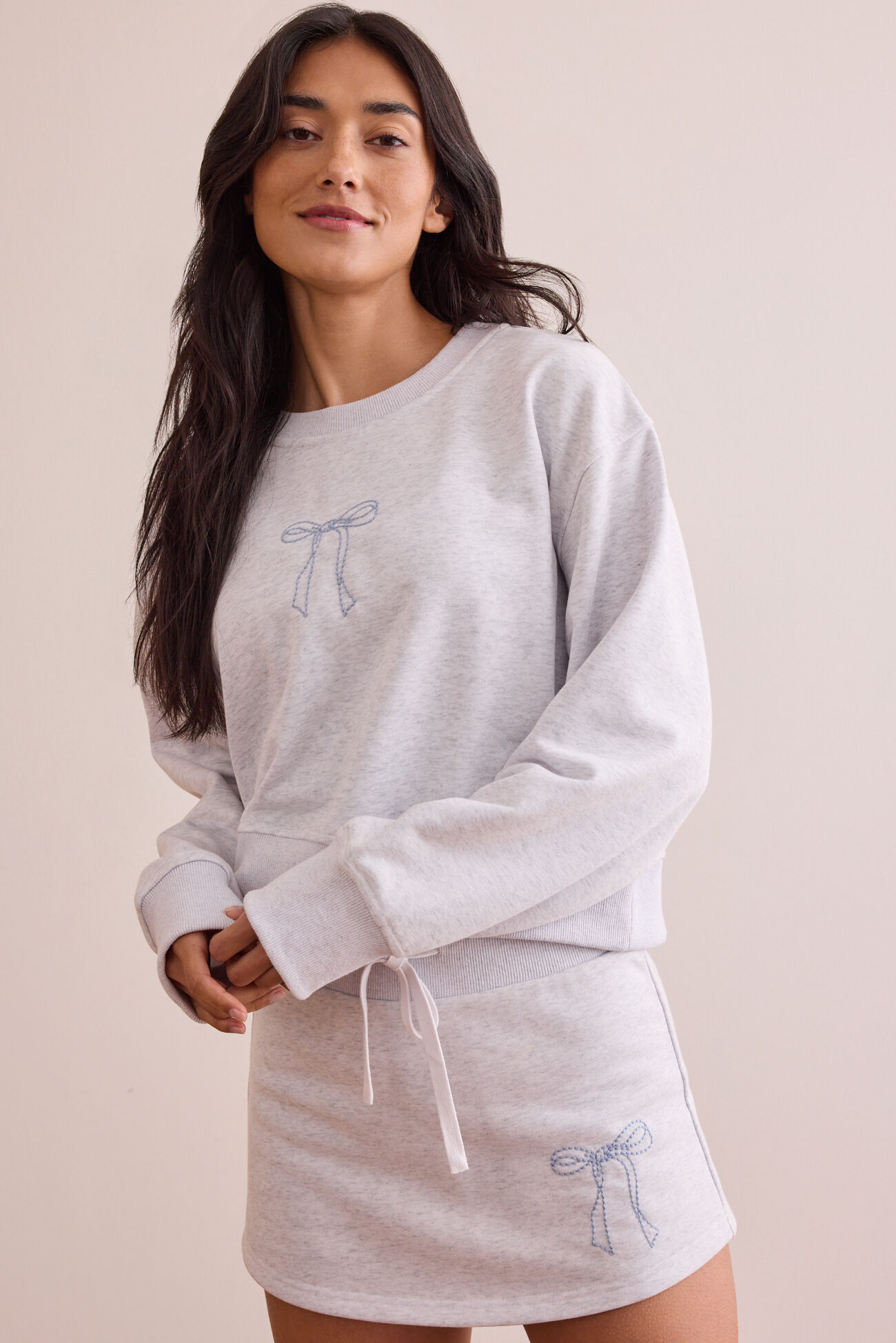 
        Bow Moment Pullover in Light Heather Grey | AS Revival
    