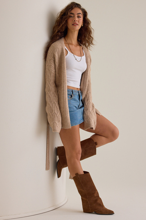 Clara Cable Wrap Cardigan - Altar'd State - 