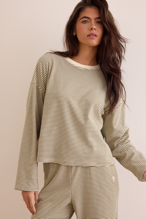 Weekend Stripe Lounge Top - Altar'd State - 
