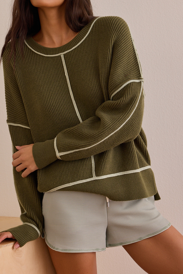 Trackline Pullover Sweater Detail 3 - Altar'd State