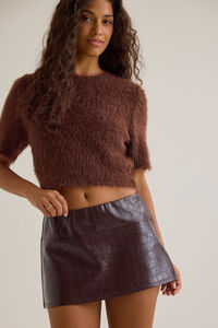 Roxie Croc Mini Skirt - Altar'd State