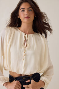 Bennett Bubble Hem Top Detail 2 - Altar'd State