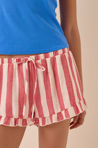 Clea Ruffle Striped Shorts Detail 2 - Altar'd State