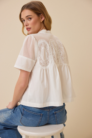 Klemmis Crochet Baby Doll Top - Altar'd State - 
