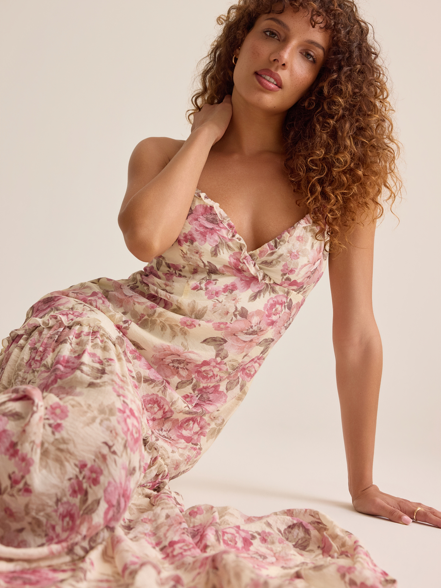 mala KALANCHOE 2022SS DRESS:￥33,000 Kalani Maxi Dress in Ivory & Mauve | Altar'd State