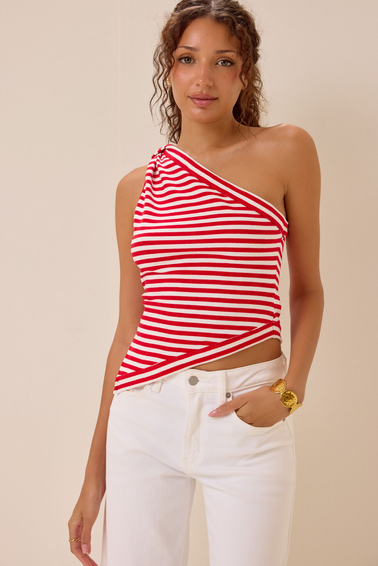 Sawyer One Shoulder Stripe Tank