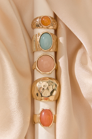 5 Pack Stone Ring Set - Altar'd State - 