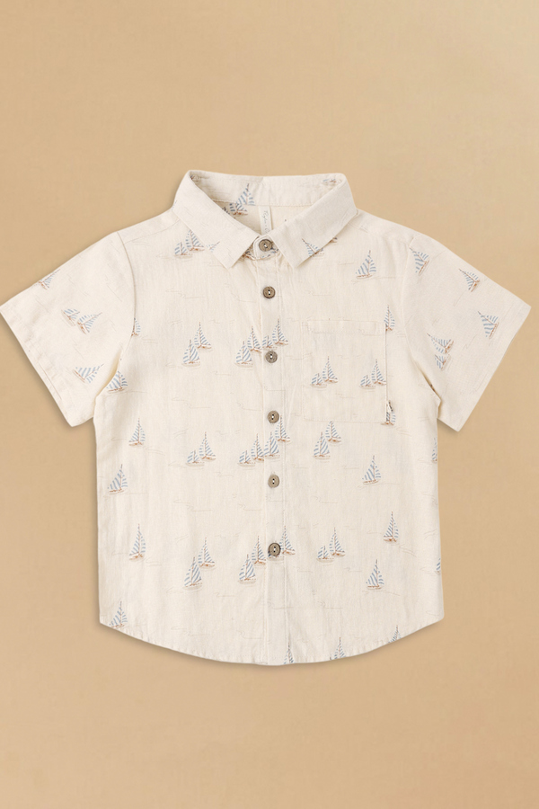 Shoreline Sail Collared Shirt by Rylee + Cru - Altar'd State