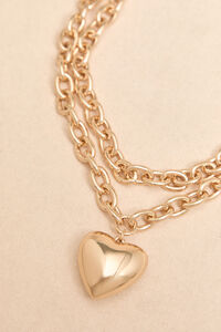 Love Heart Gold Chain Necklace Detail 2 - Altar'd State