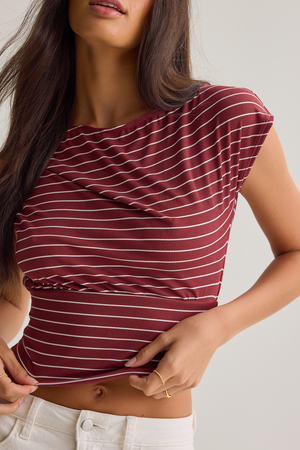 Ainsley Asymmetrical Striped Top - Altar'd State - 