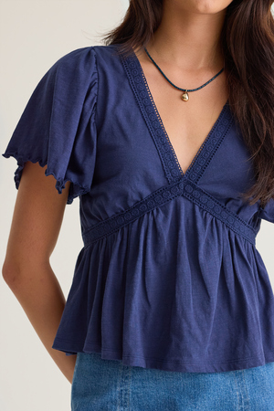 Nia Crochet Babydoll Tee - Altar'd State