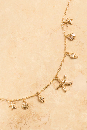 Starfish Shell Charm Necklace - Altar'd State - 