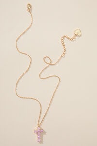 Pink Glitz Cross Necklace Detail 2 - Altar'd State