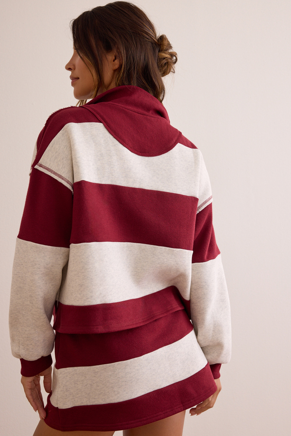 Overtime Striped Pullover Detail 5 - Altar'd State