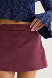 Carleigh Faux Suede Mini Skort Detail 2 - Altar'd State