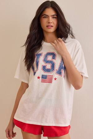 USA Flag Oversized Tee - Altar'd State