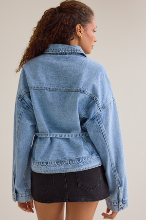 Lianna Tie-Waist Denim Jacket - Altar'd State - 