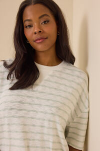 Hayden Oversized Stripe Tee Detail 2 - Altar'd State