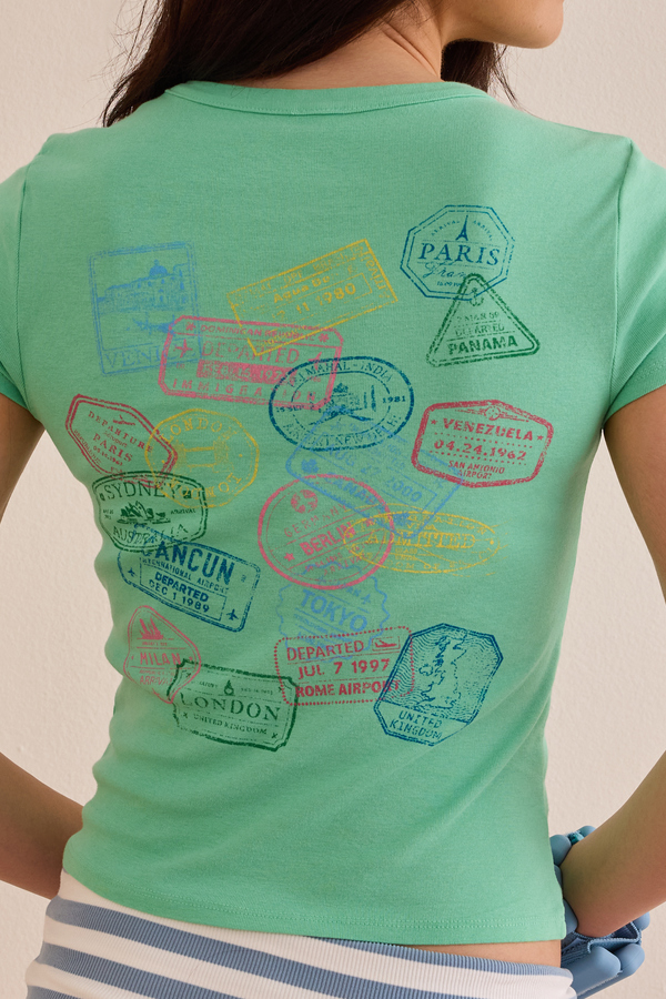 Text You When I Land Baby Tee Detail 6 - Altar'd State