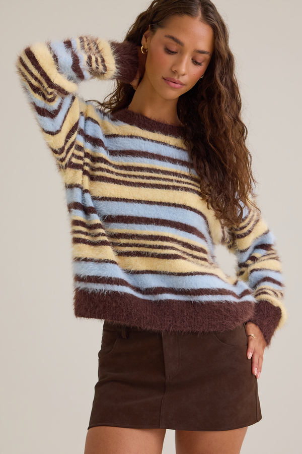 Josslyn Eyelash Stripe Sweater Detail 2 - Altar'd State