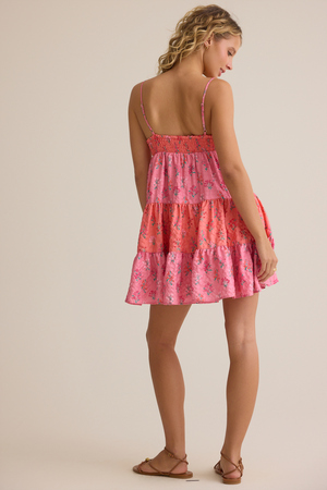 Birdie Floral Tiered Mini Dress - Altar'd State - 