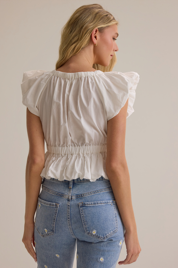 Micah Poplin Tie Front Top Detail 4 - Altar'd State