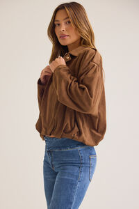 Maxine Bubble Hem Suede Jacket Detail 3 - Altar'd State