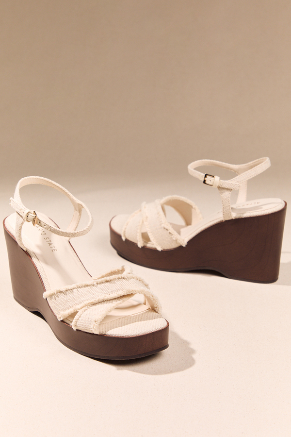 Cyndi Canvas Wood Wedge - Altar'd State