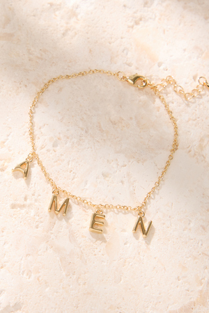 18K Gold Amen Charm Bangle - Altar'd State - 