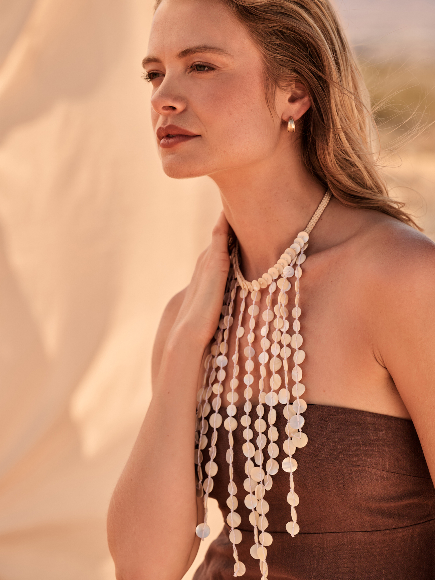 Savannah Fringe Statement Necklace in Ivory | Altar'd State