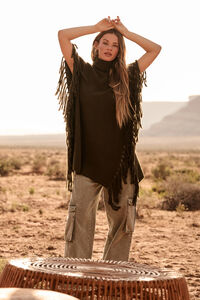 Emmaline Fringe Poncho Detail 6 - Altar'd State