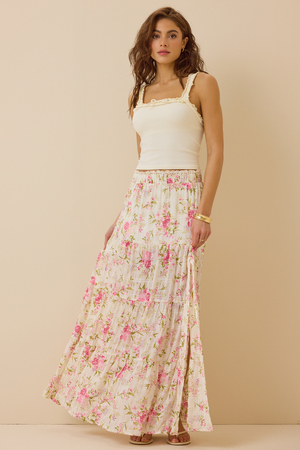 Kelsey Tiered Floral Maxi Skirt - Altar'd State - 