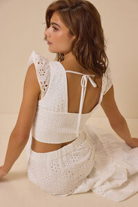 Nalia Eyelet Flutter Sleeve Top Detail 2 - Altar'd State