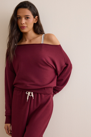 Trackline Off Shoulder Pullover - Altar'd State - 