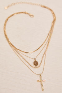 Dainty Layered Cross Necklace - Altar'd State