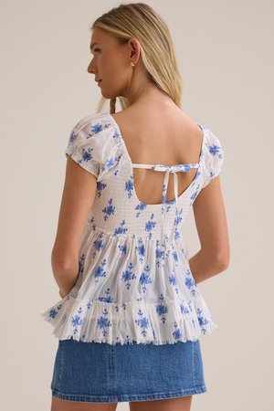 Lacey Embroidered Babydoll Top - Altar'd State - 