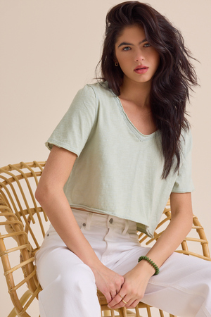 Vera Cropped Lace Tee - Altar'd State - 