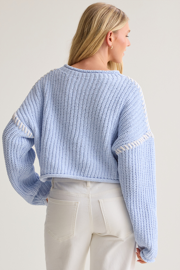 Violetta Whipstitch Pullover Sweater Detail 5 - Altar'd State