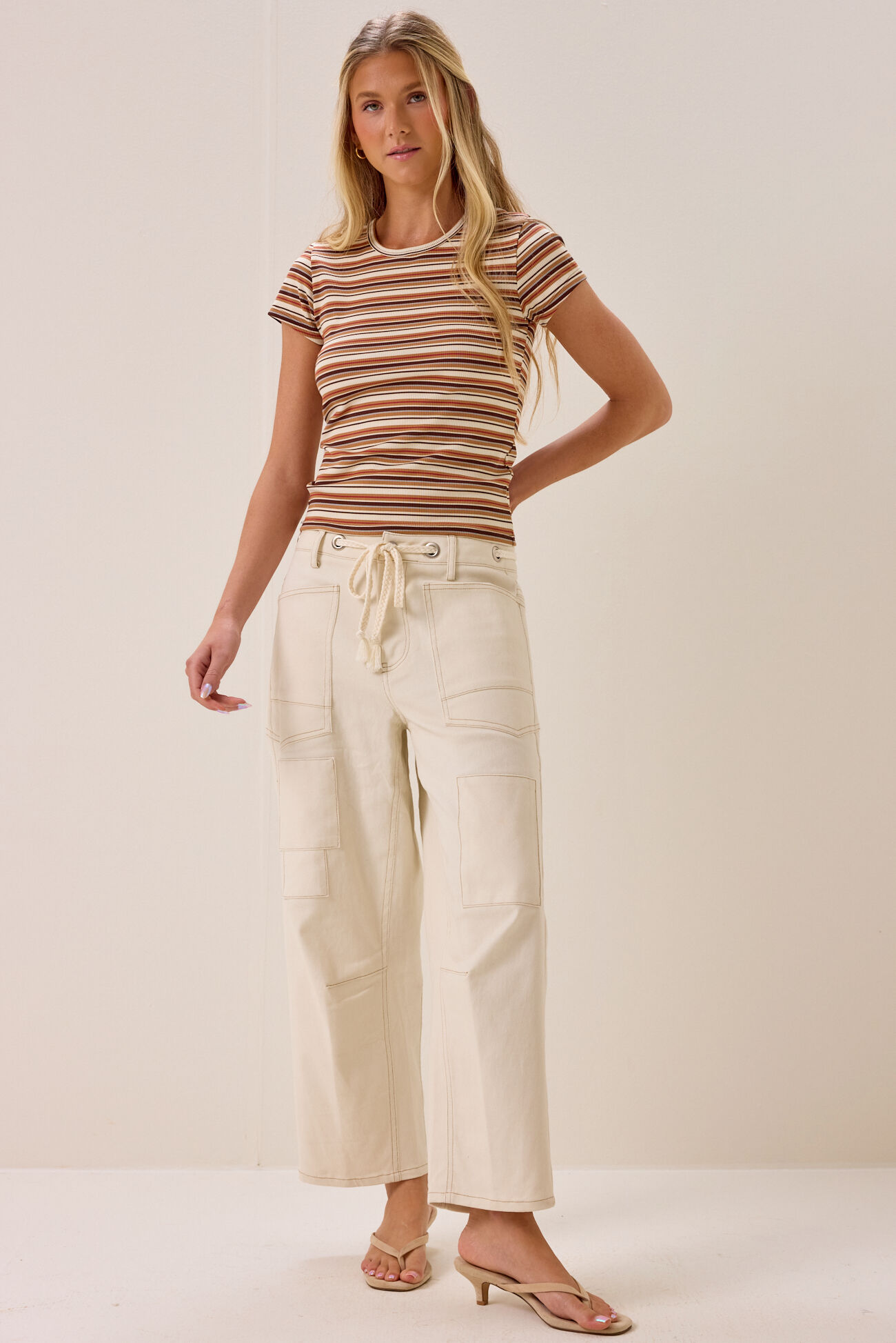 Amelia Tie Barrel Pant