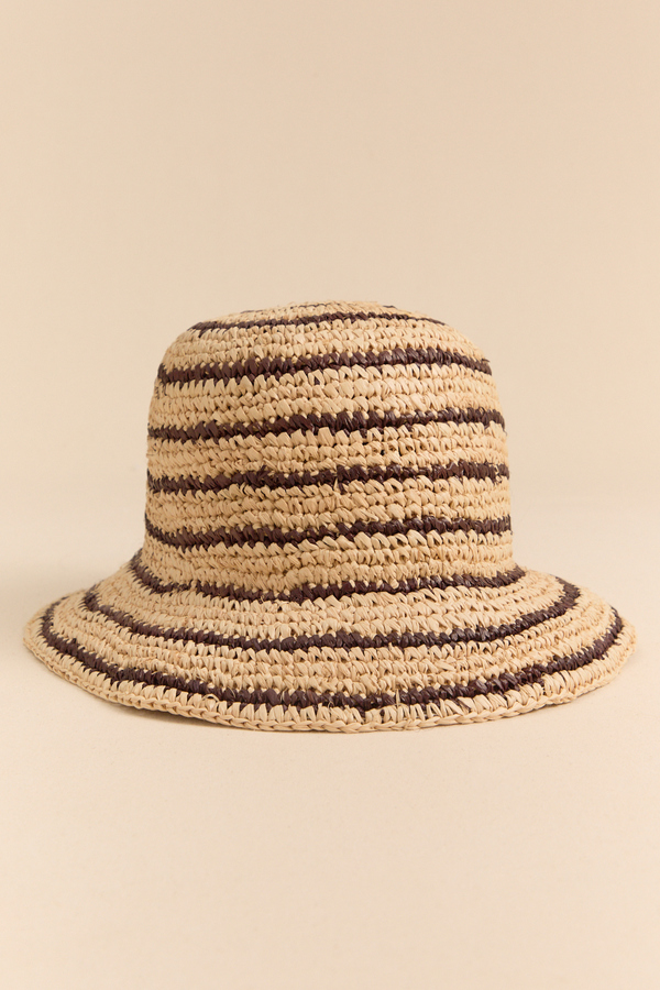 Raffia Striped Bucket Hat - Altar'd State