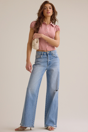 Bonnie Gingham Button Up Top - Altar'd State