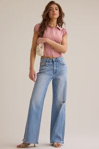 Bonnie Gingham Button Up Top Detail 2 - Altar'd State