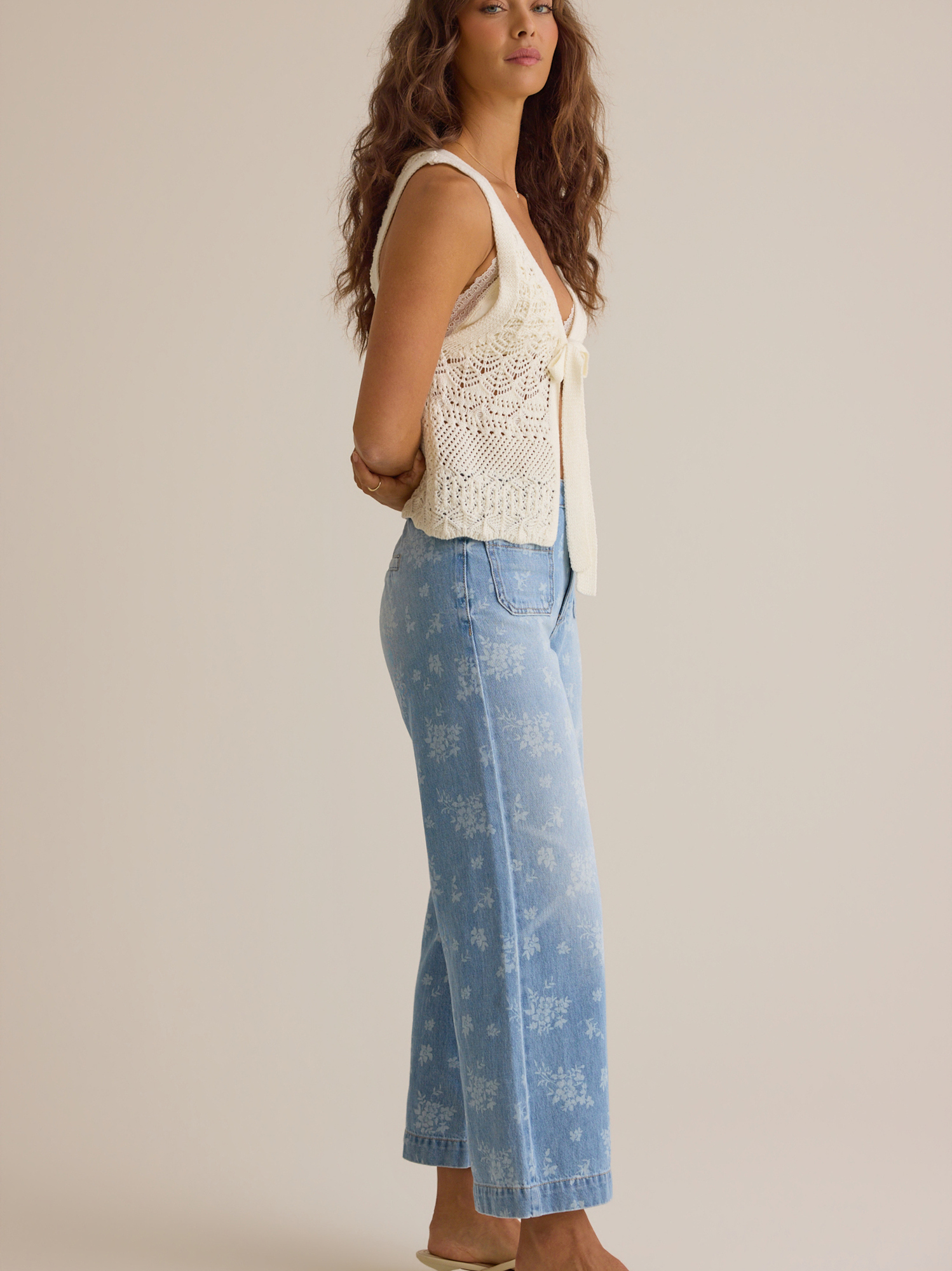 Tyra Crochet Vest in Cream│Altar'd State