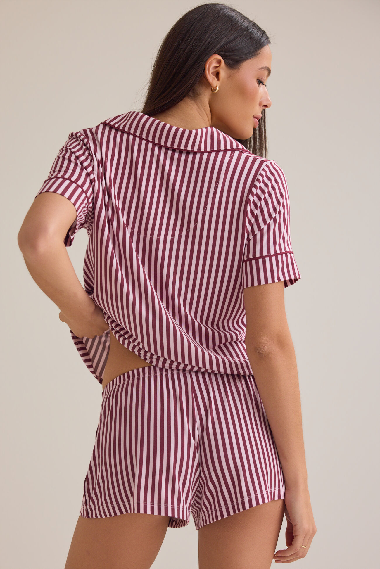 Alessia Button Stripe Shirt