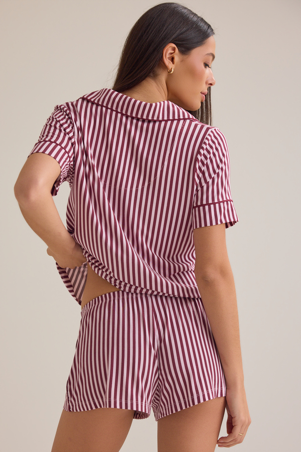 Alessia Button Stripe Shirt Detail 4 - Altar'd State