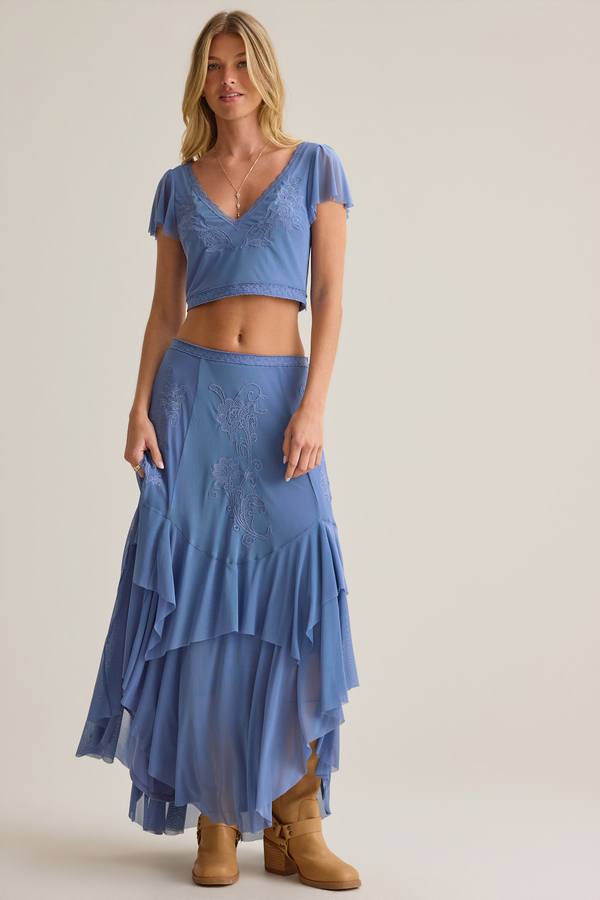 Carlin Ruffle Maxi Skirt Detail 2 - Altar'd State