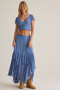 Carlin Ruffle Maxi Skirt Detail 2 - Altar'd State