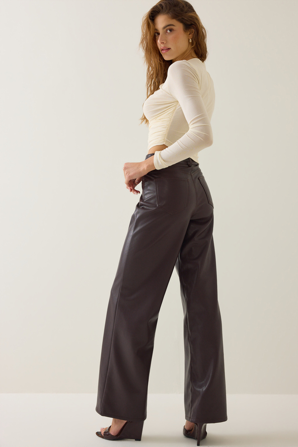 Roman Vegan Leather Pants Detail 8 - Altar'd State