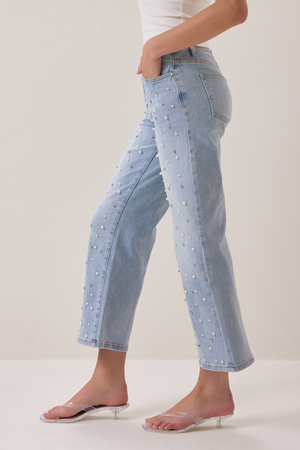 Brooklyn Embellished Straight Leg Jeans - Altar'd State - 
